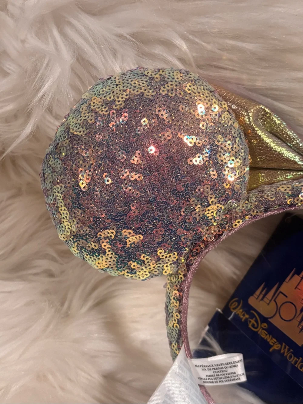 New Disney World 50th Anniversary Celebration Minnie Ears Iridescent Headband